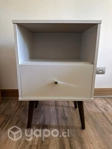 Velador blanco con cajón