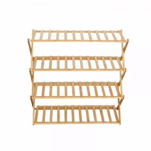 Organizador de zapato plegable de bambú 4 Niveles