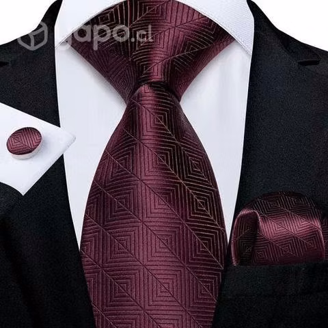 Set De Corbata, Colleras y Pañuelo de Seda