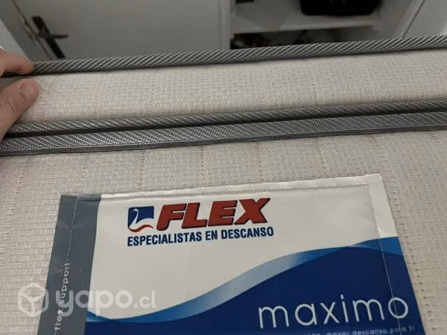 Cama 2p base rosen y colchón flex máximo