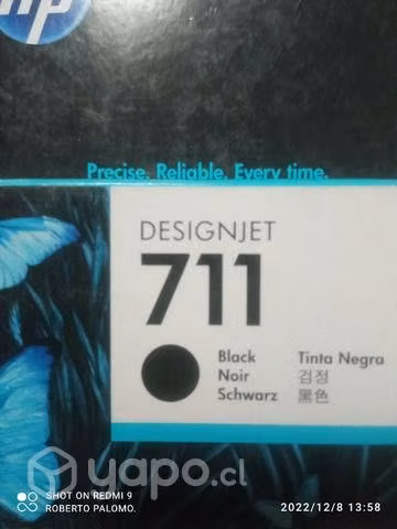 Tinta HP 711 black original de 38ml
