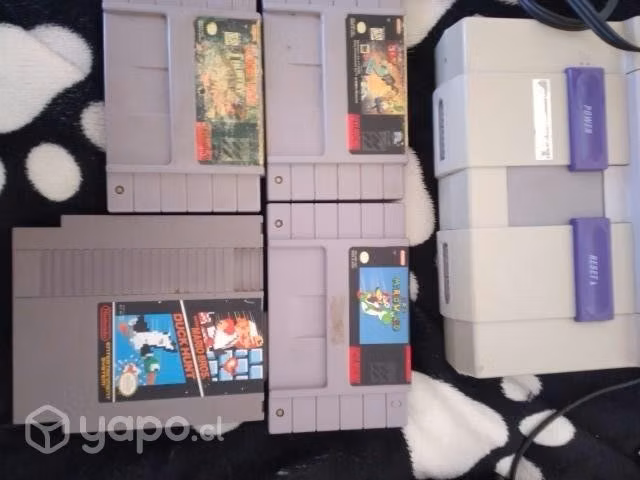 Super nintendo, modelo antiguo con 6 juegos