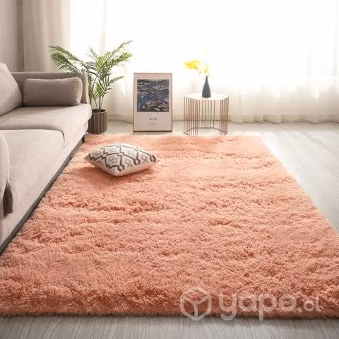 Alfombra peluda palo rosa 150x200 cm
