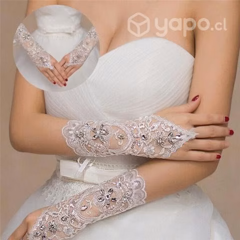 Guantes Novia encaje sin dedo - Imagen 3