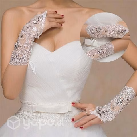 Guantes Novia encaje sin dedo - Imagen 2