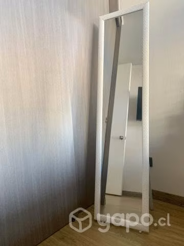 Espejo cuerpo completo blanco con pedestal