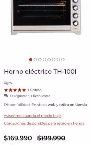 Horno eléctrico Thomas th-100