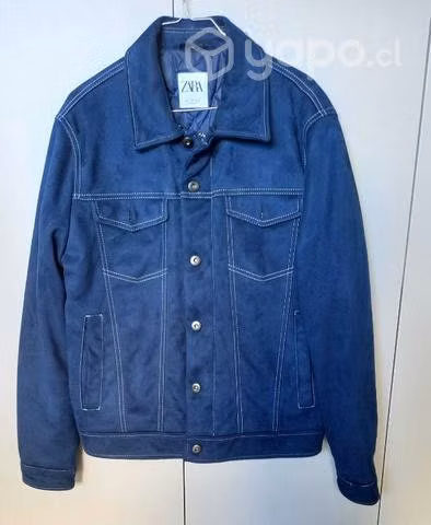 Casaca Zara tipo jeans gamuza azul