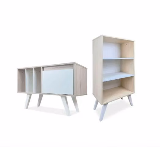 Conjunto Set Muebles Living Rack + estante Dunna