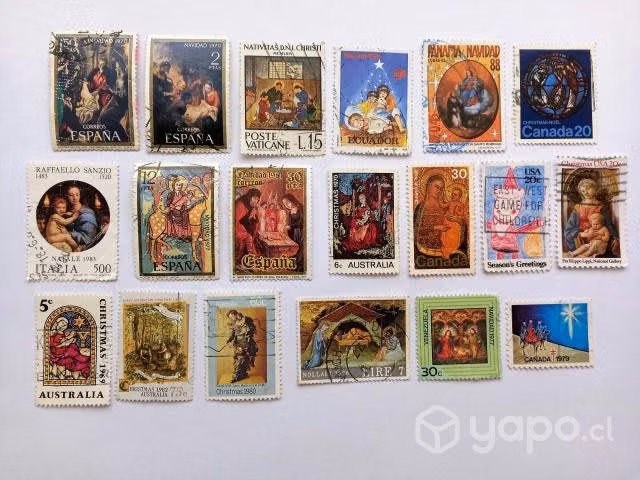 Lote 42.- 36 sellos de Navidad