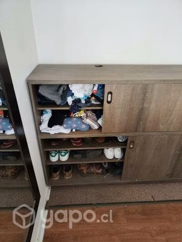 Respaldo cama + 2 veladores + comoda