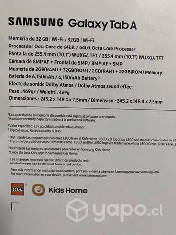 Tablet Samsung tab a 10.1