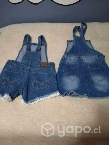Dos jardineras talla 10 niña
