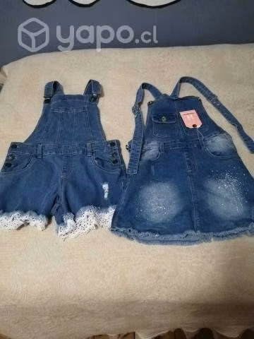 Dos jardineras talla 10 niña