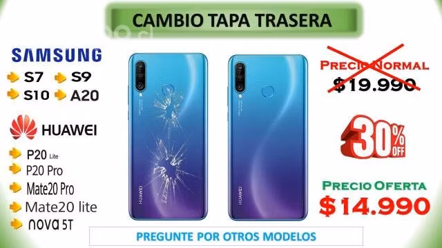 Oferta en cambio de tapa trasera