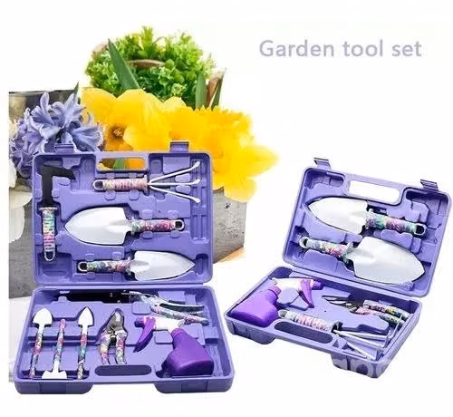 Set Jardinería Accesorios Morado Maleta