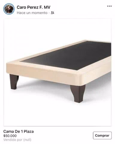 Cama 1 plaza color beige