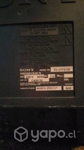 Televisor Sony modelo Triniton 21 pulgadas,