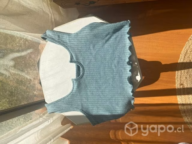 Top Shein verde agua