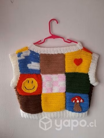 Chaleco vest tejido a crochet - Imagen 2