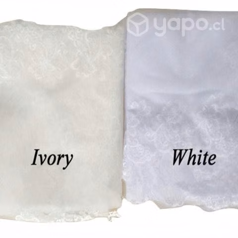 Velo Novia corto 2 capas color blanco ivory - Imagen 5
