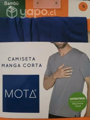 Camiseta manga corta azul bambú