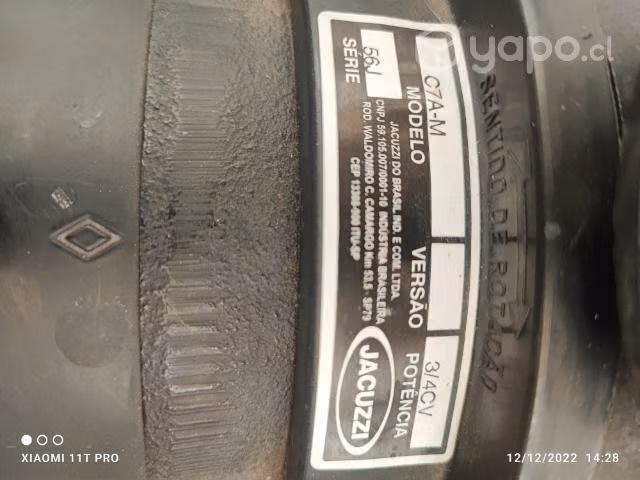 Bomba para piscina jacuzzi 3/4 HP NUEVA SIN USO
