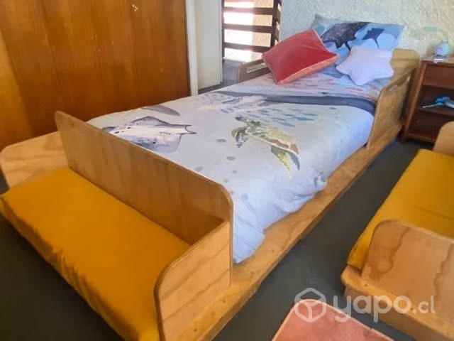 Cama infantil 1 plaza, hecha a mano