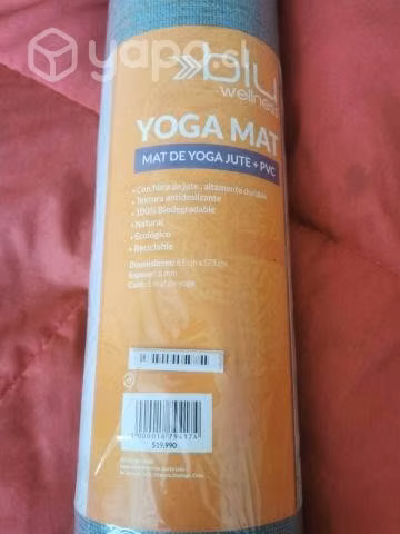 Mat yoga pvc jute blu fit