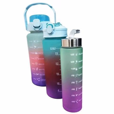 3 Botellas Motivacional De Agua Tamaño Variado 3 E
