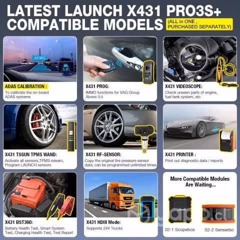 Scanner Launch X431 HD III Camiones & Autos, 12 Y