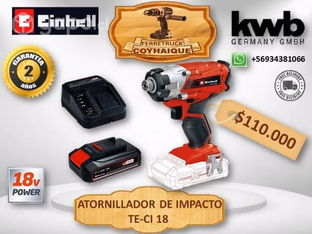Atornillador de impacto batería y cargador Einhell
