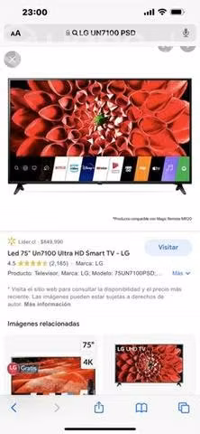 LED 75 UN7100 Ultra HD Smart 4K TV -LG - Imagen 3