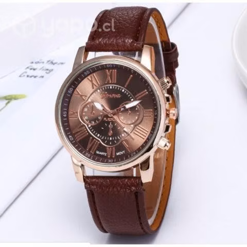 Relojes Con Esfera Redonda y Correa Cuero PU