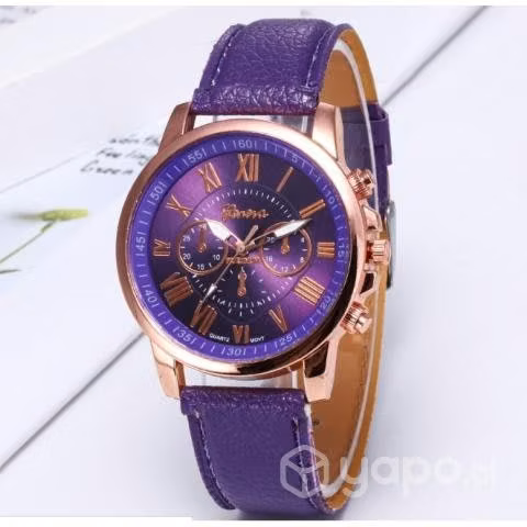 Relojes Con Esfera Redonda y Correa Cuero PU