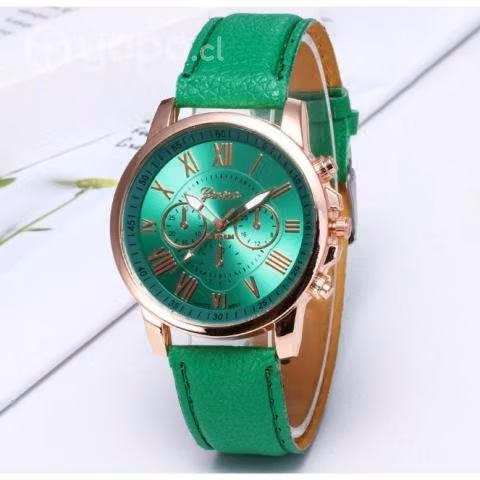 Relojes Con Esfera Redonda y Correa Cuero PU