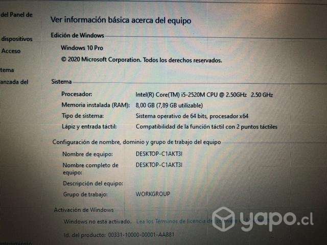 Laptop lenovo core i5, 8 Mb Ram, Disco 250 - Imagen 5