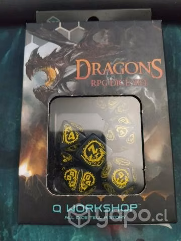 Set de dados Dragons Rpg Amarillo
