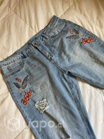 Jeans tiro alto talla 46
