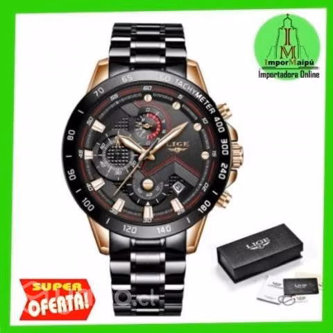 Reloj Hombre Deportivo de Lujo Lige Acero Inoxidab