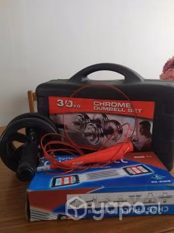 Juego deportivo (Set Pesas 30k, Extensor, cuerda