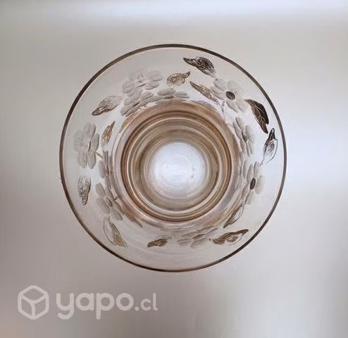 Florero cristal francés y oro hecho a mano (~1930) - Imagen 2