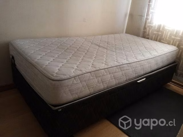 Cama Box Spring con Baúl de 1.5 plazas + Colchón