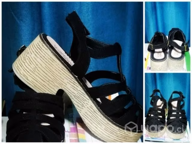 Bellas Sandalias. Nuevas 35 al 39 C. Negro -Rosa