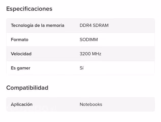Memoria ram 16gb