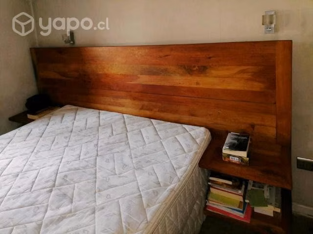 Respaldo cama de 2 plazas. Madera Roble