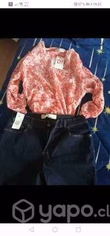 Blusa Talla M/jeans elasticado T. 46