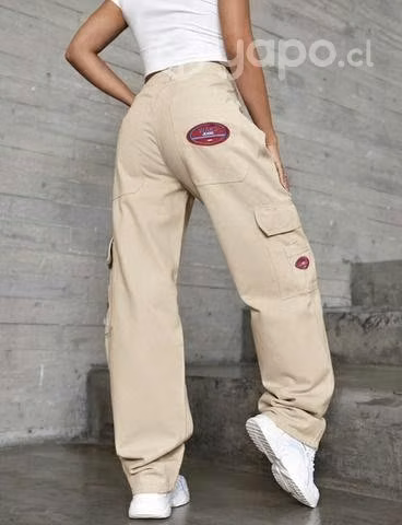 Pantalon cargo beige shein