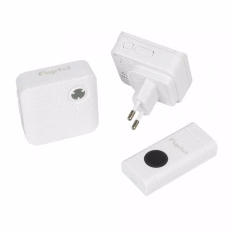 Timbre inalambrico doble receptor, 180 metros, fuj