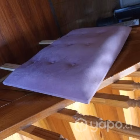 Respaldo cama acolchado rosado 1 plaza